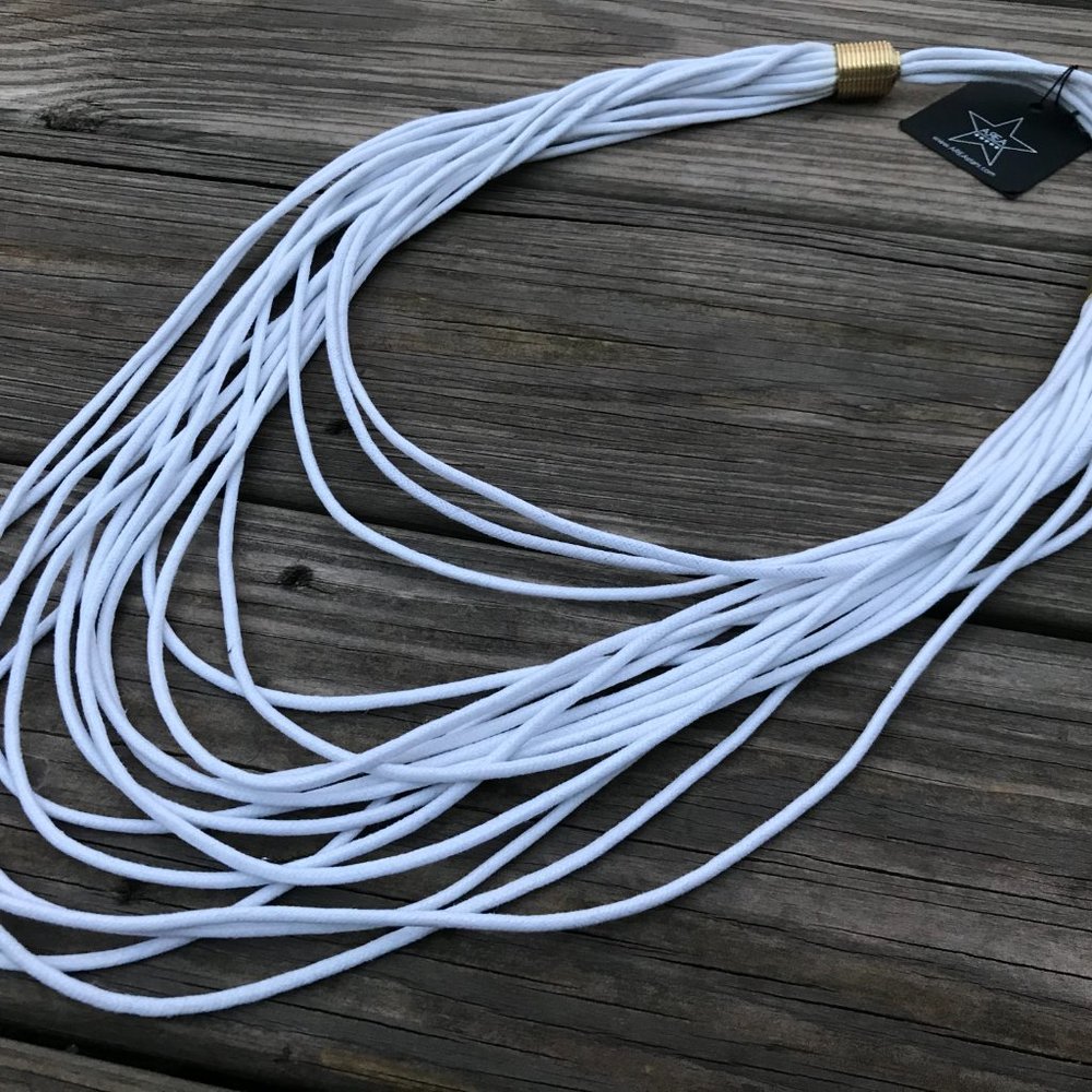 AREA Star Necklaces Multi White Strand Layered